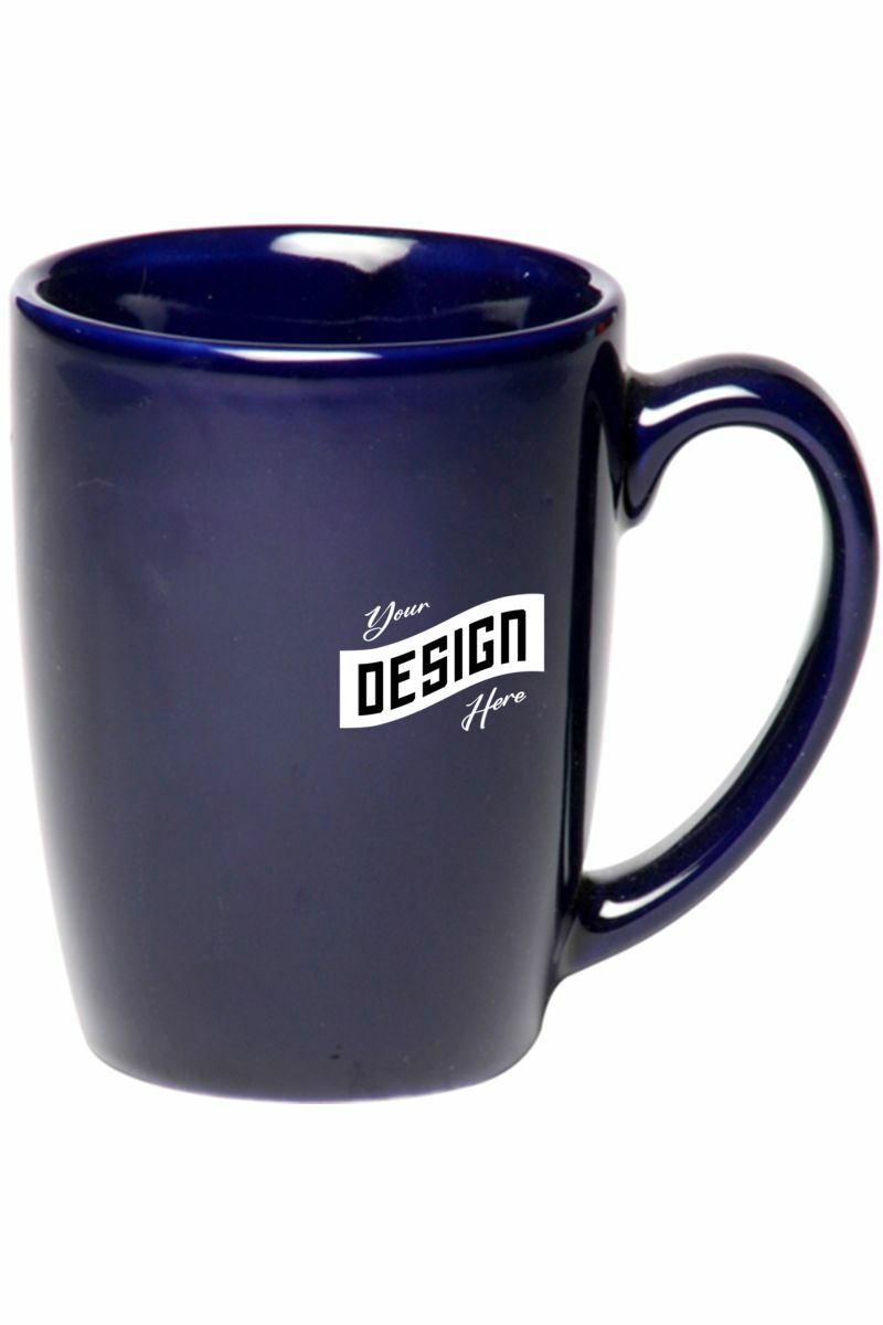 Coffee Mug W/ Custom Imprint Glossy Mugs Curved Grip 12 Oz.