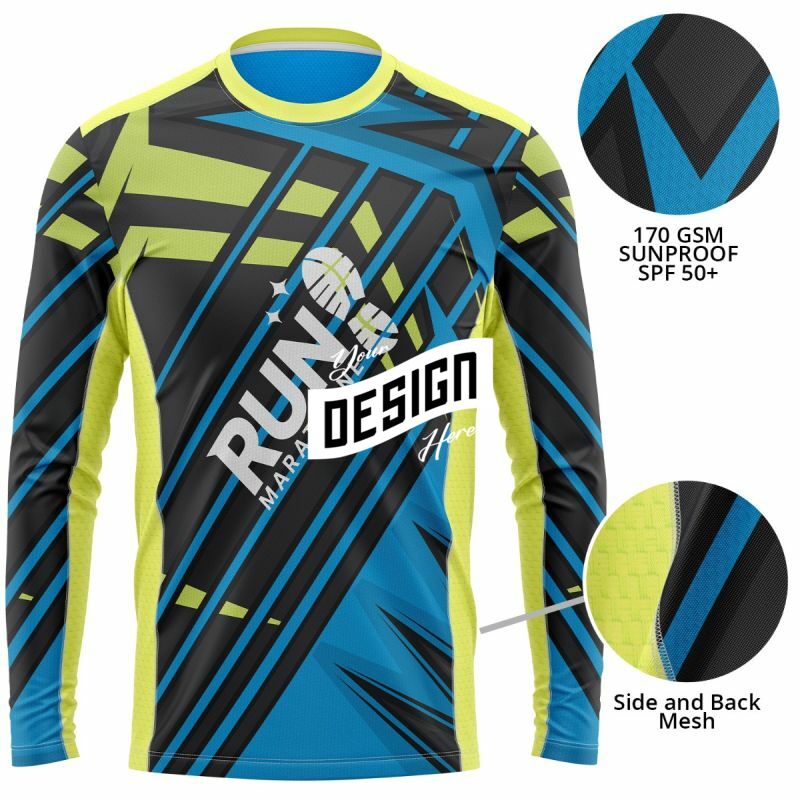 Unisex 170 GSM Sunproof SPF 50+ Sublimation Long Sleeve Fishing T Shirt W/ Side & Back Mesh