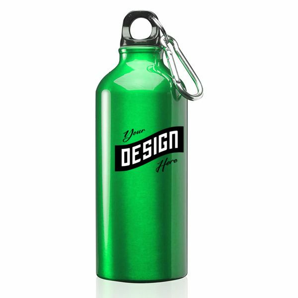 Sporty Aluminum Water Bottle W/ Carabiner 20 Oz Bottles