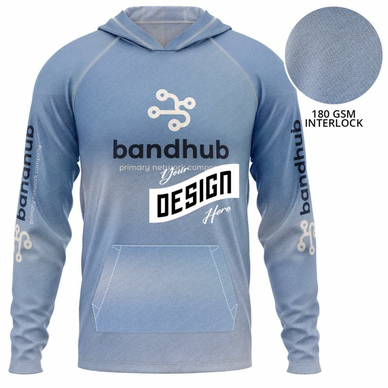 Unisex 180 GSM Poly Interlock Pullover Sublimation Hoodie W/ Kangaroo Pocket