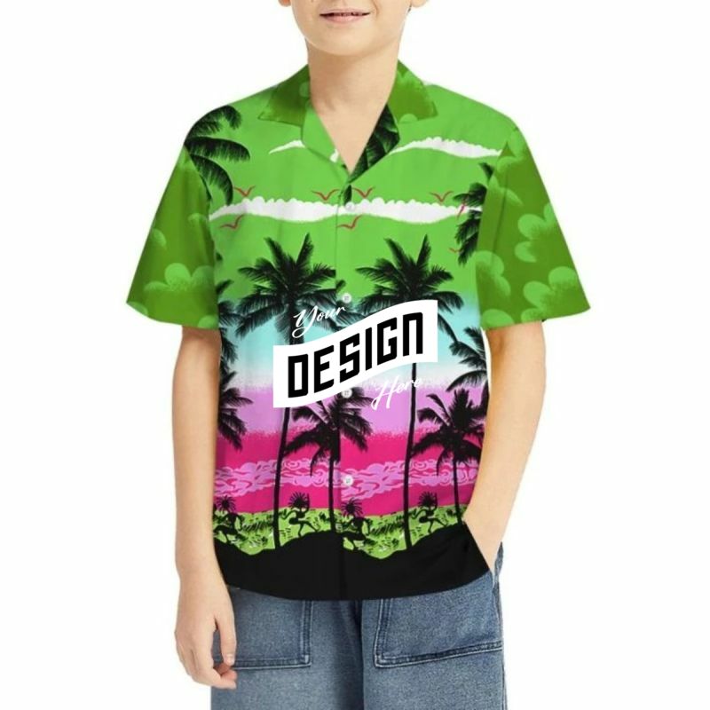 Youth 135G 4-Way Stretch Breathable UV Resistant Hawaiian Shirts