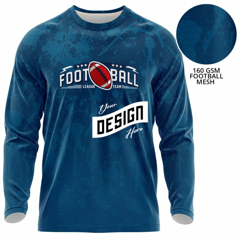 Unisex 160 GSM Football Mesh Performance Sublimation Long Sleeve T-Shirt