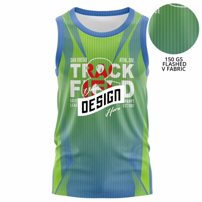 Unisex 150 GSM Flashed V Fabric Performance Sublimation Tank Tops