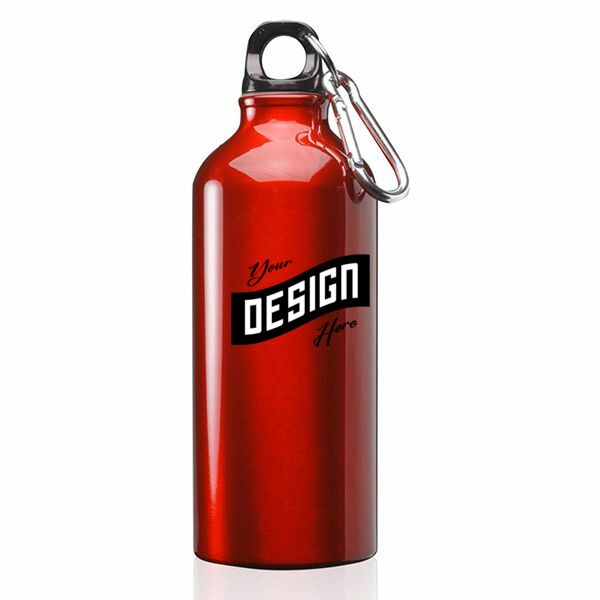 Sporty Aluminum Water Bottle W/ Carabiner 20 Oz Bottles