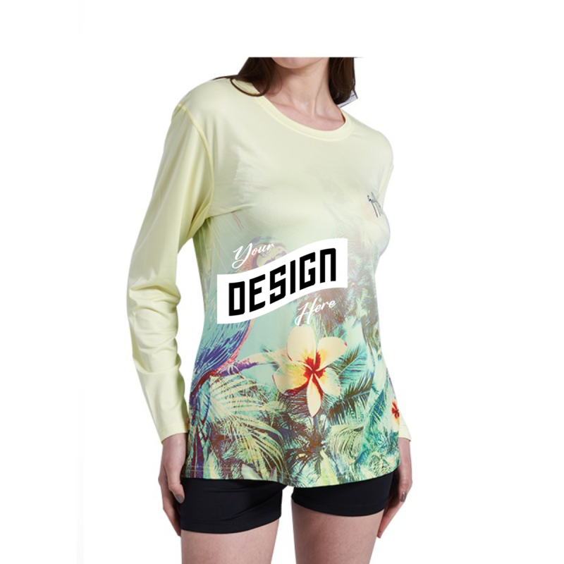 Women's 180 GSM Poly Interlock Sublimation Long Sleeve T-Shirt