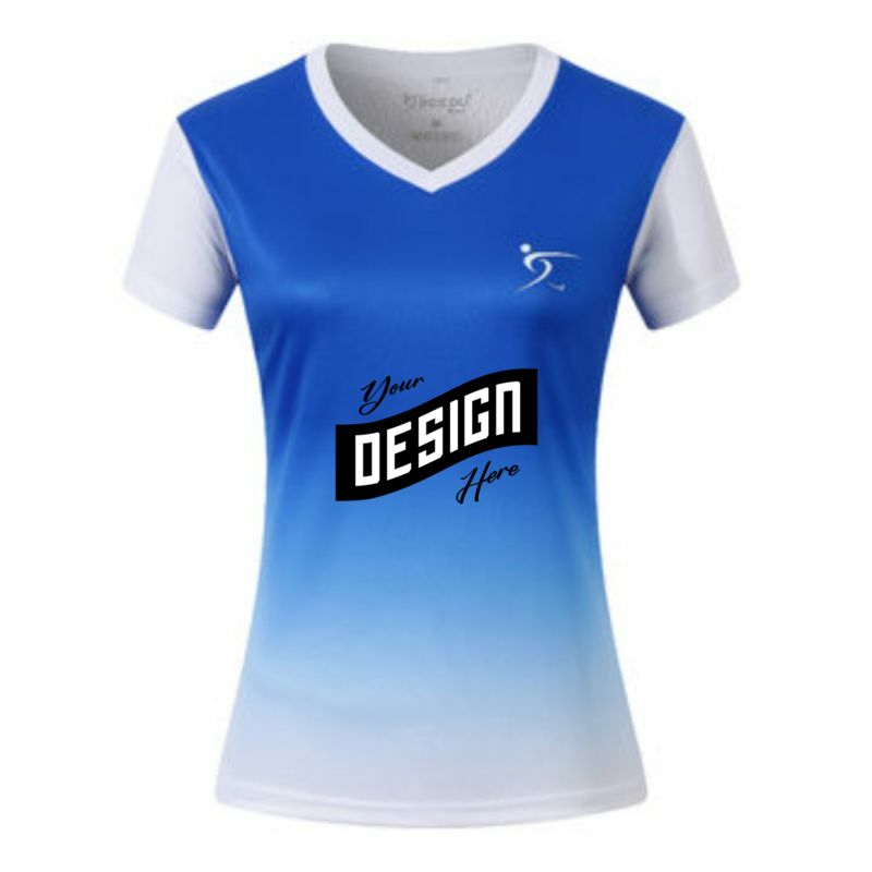 Women 150 GSM Short Hole Mesh Performance Sublimation V-Neck Short Sleeve T-Shirt