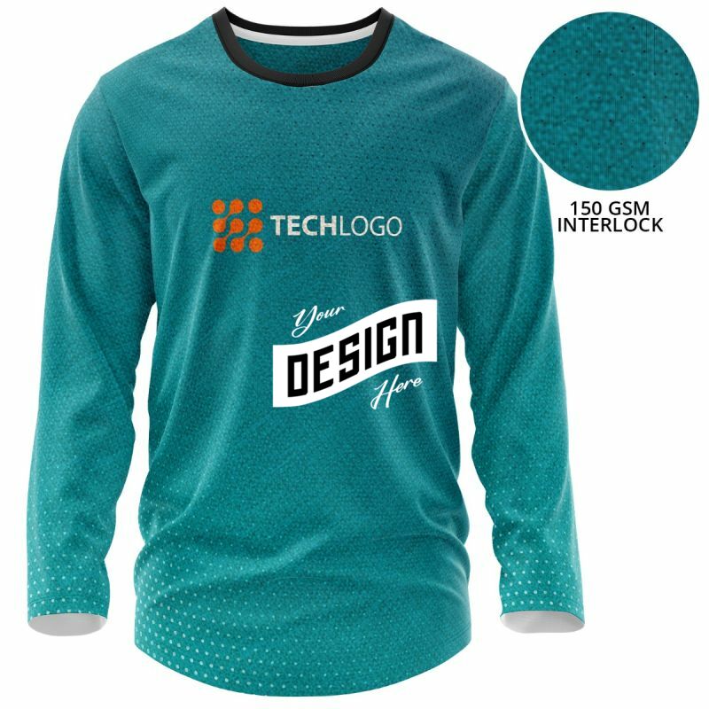 Unisex 150 GSM Poly Interlock Performance Long Sleeve Sublimation T-Shirt