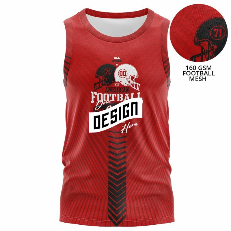 Unisex 160 GSM Football Mesh Performance Sublimation Sleeveless Tank Tops