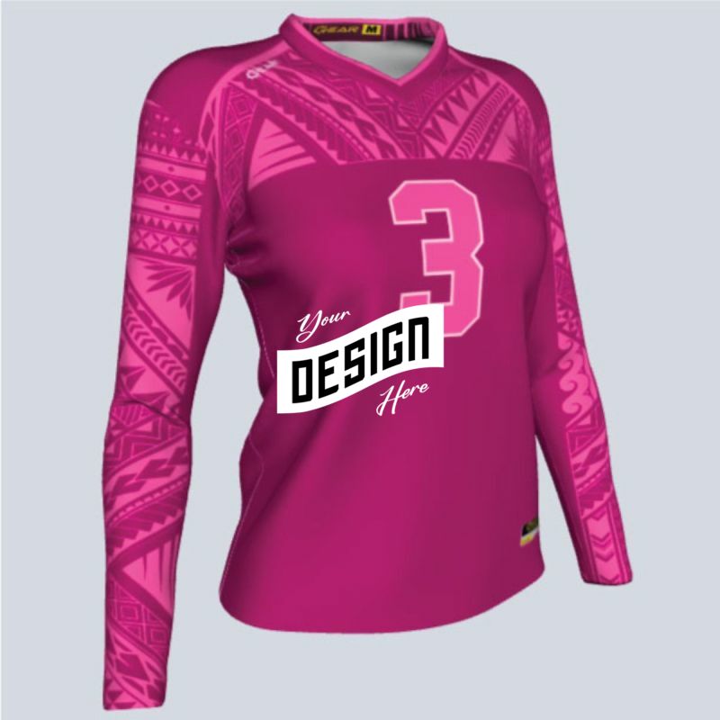 Women's 180 GSM Cotton Feel Jersey Knitted Sublimation Long Sleeve V-Neck T-Shirt